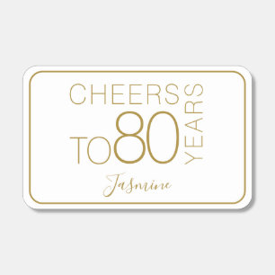 Cheers to 80 years White Gold Elegant Birthday Matchboxes