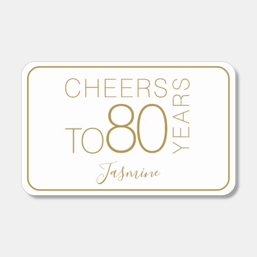 Cheers to 80 years White Gold Elegant Birthday Matchboxes