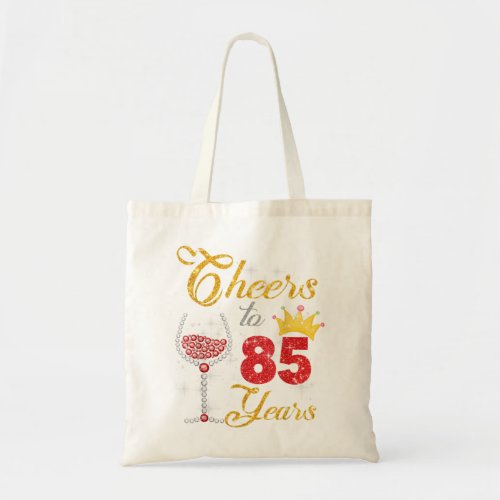 Cheers to 85 Years 1937 85th Birthday Wine Diamond Tote Bag