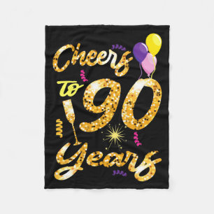 Cheers To 90 Years 1931 90th Birthday Celebration Fleece Blanket