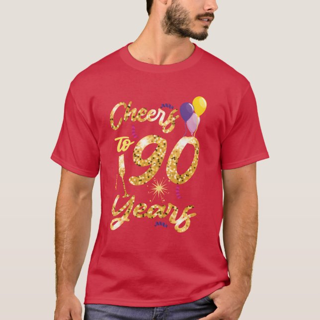 Cheers to 90 Years 1931 90Th Birthday Celebration  T-Shirt (Front)