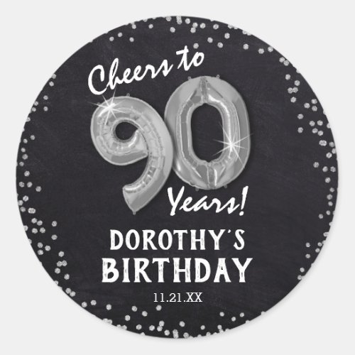 Cheers to 90 Years 90th Birthday Classic Round Sticker