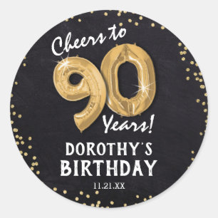 Cheers to 90 Years! 90th Birthday Classic Round Sticker