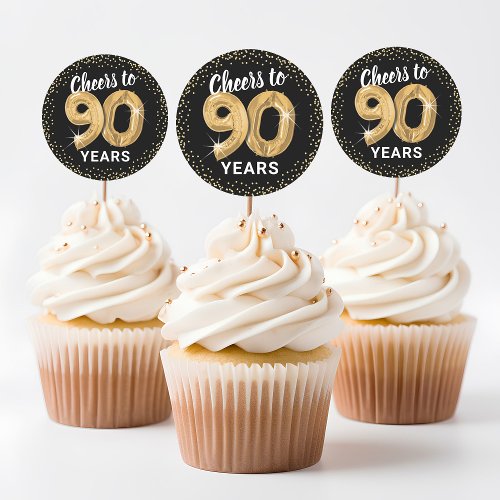 Cheers to 90 Years Adult Birthday Classic Round Sticker