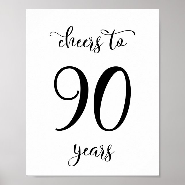 Cheers to 90 years birthday sign (Front)