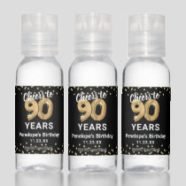 Cheers to 90 Years Birthday Travel Hand Sanitizer