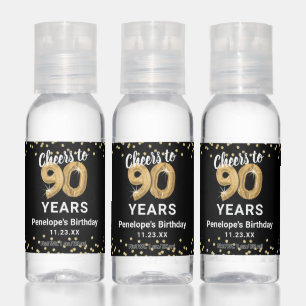 Cheers to 90 Years Birthday Travel Hand Sanitizer