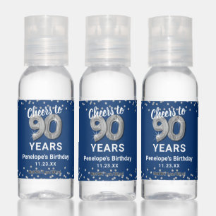 Cheers to 90 Years Birthday Travel Hand Sanitizer