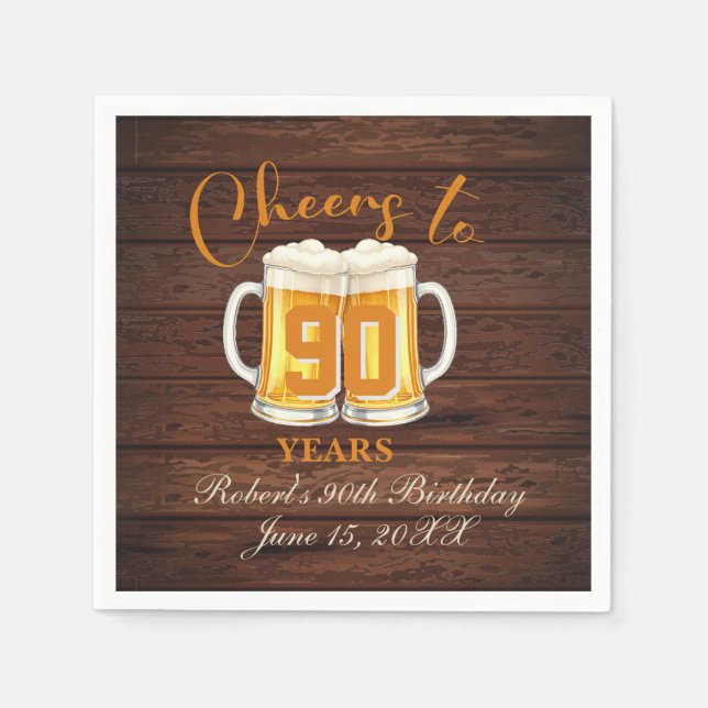Cheers to 90 Years  Napkins (Front)