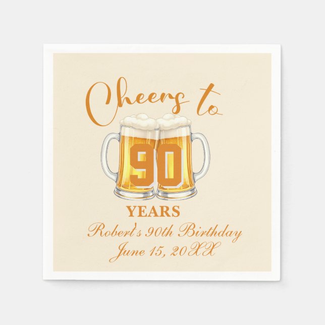 Cheers to 90 Years  Napkins (Front)