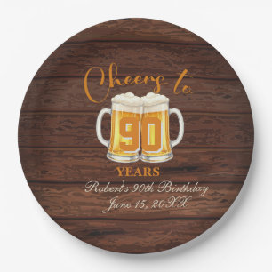 Cheers to 90 Years Paper Plates
