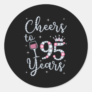 Cheers To 95 Years 1924 95Th For Classic Round Sticker