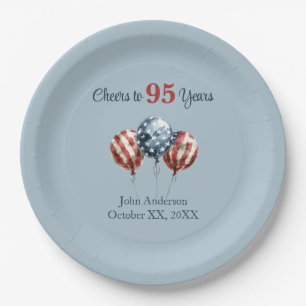 Cheers to 95 Years Birthday Party Paper Plates
