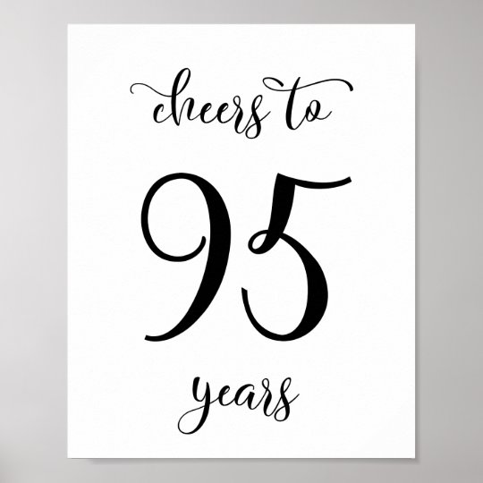 Cheers to 95 years birthday sign | Zazzle.com
