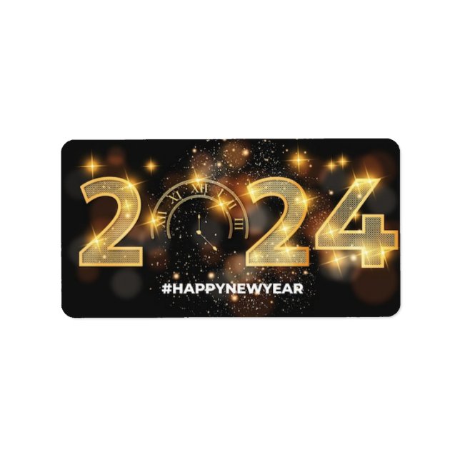 "Cheers to a Bright New Year!" Label (Front)