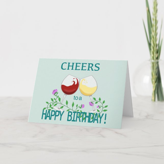 Cheers to a Happy Birthday Card (Front)