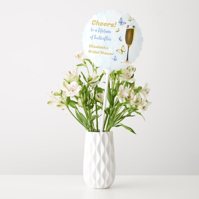 Cheers To A Lifetime Of Butterflies Bridal Shower Balloon (Vase)