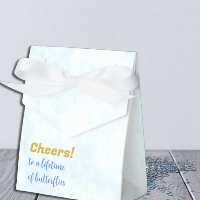 Cheers To A Lifetime Of Butterflies Bridal Shower Favor Boxes (Creator Uploaded)