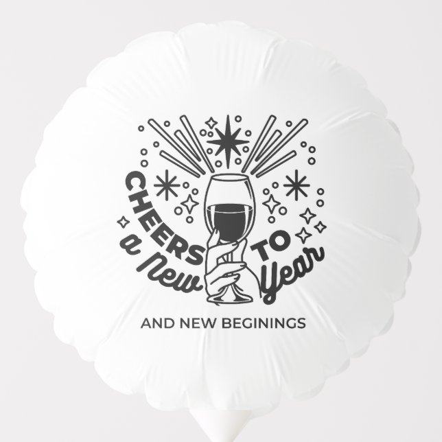 Cheers to a New Year Celebration Design Balloon (Front)