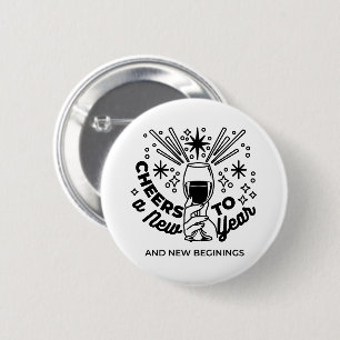 Cheers to a New Year Celebration Design Button