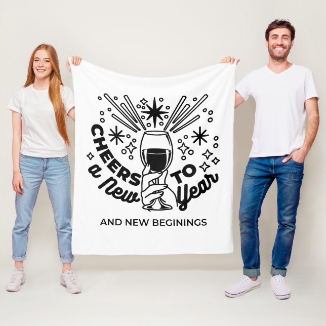 Cheers to a New Year Celebration Design Fleece Blanket (In Situ)