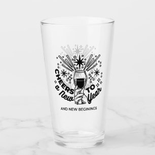 Cheers to a New Year Celebration Design Glass