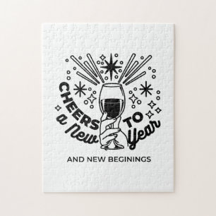 Cheers to a New Year Celebration Design Jigsaw Puzzle