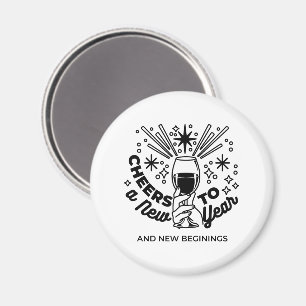 Cheers to a New Year Celebration Design Magnet