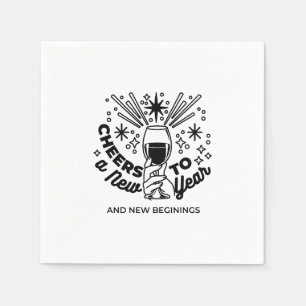 Cheers to a New Year Celebration Design Napkins