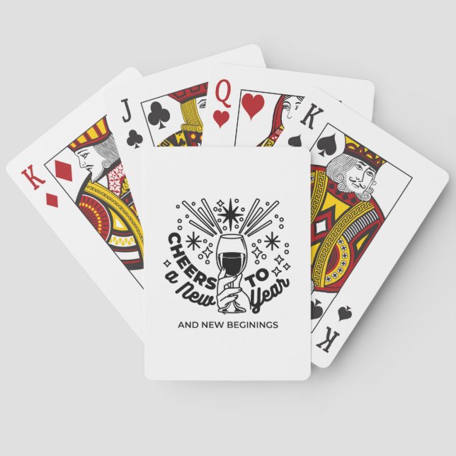 Cheers to a New Year Celebration Design Poker Cards (Back)