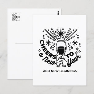 Cheers to a New Year Celebration Design Postcard