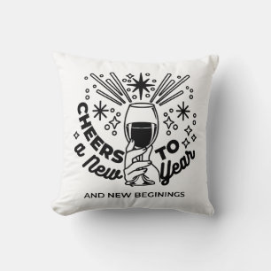 Cheers to a New Year Celebration Design Throw Pillow