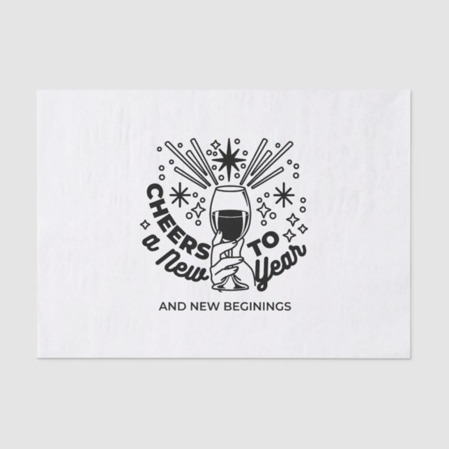 Cheers to a New Year Celebration Design Tissue Paper (Front)
