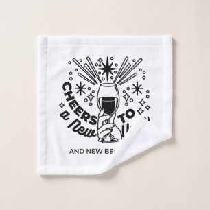 Cheers to a New Year Celebration Design Wash Cloth