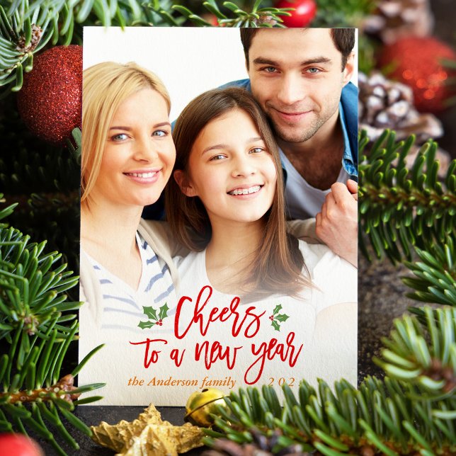 Cheers to A New Year Holiday Blessing Family Photo (Creator Uploaded)
