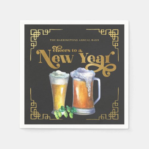 Cheers to a New Year  Hoppy Beer Napkin