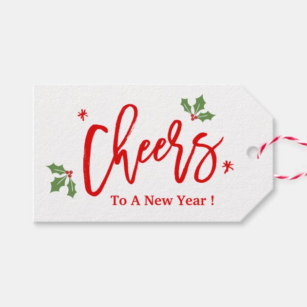 Cheers To A New Year Modern Simple Holiday Wishes Gift Tags