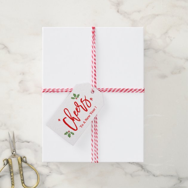 Cheers To A New Year Modern Simple Holiday Wishes Gift Tags