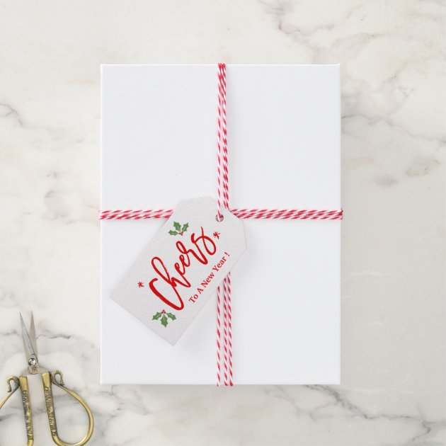 Cheers To A New Year Modern Simple Holiday Wishes Gift Tags