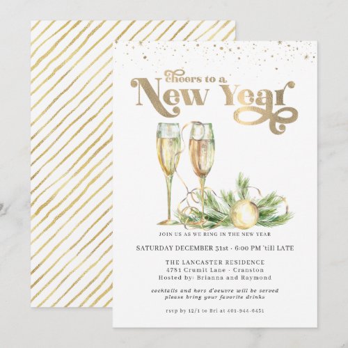 Cheers to a New Year | Sparkling Champagne Invitation