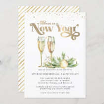 Cheers to a New Year | Sparkling Champagne Invitation