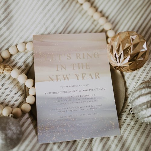 Cheers to a New Year  Sparkling Champagne  Invitation