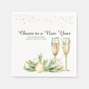 Cheers to a New Year Sparkling Champagne Napkins