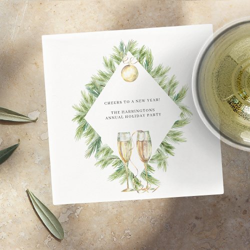 Cheers to a New Year  Sparkling Champagne Napkins