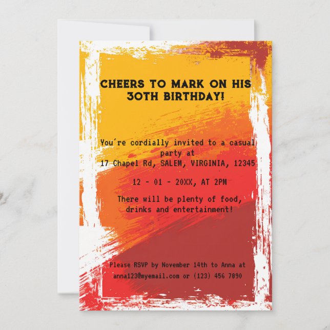 Cheers To Another Year (Male) Invitation (Front)