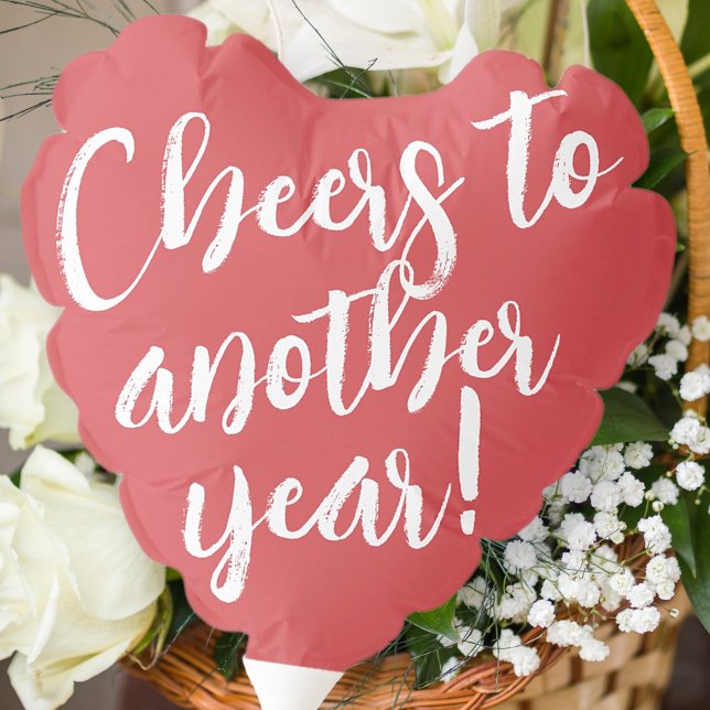 Cheers to Another Year! Modern Simple Typography Balloon (Creator Uploaded)
