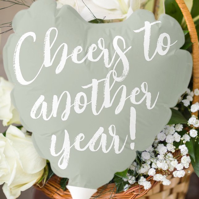 Cheers to Another Year! Modern Simple Typography Balloon (Creator Uploaded)