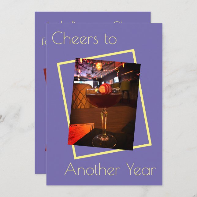 Cheers to Another Year Party Invitation (Front/Back)