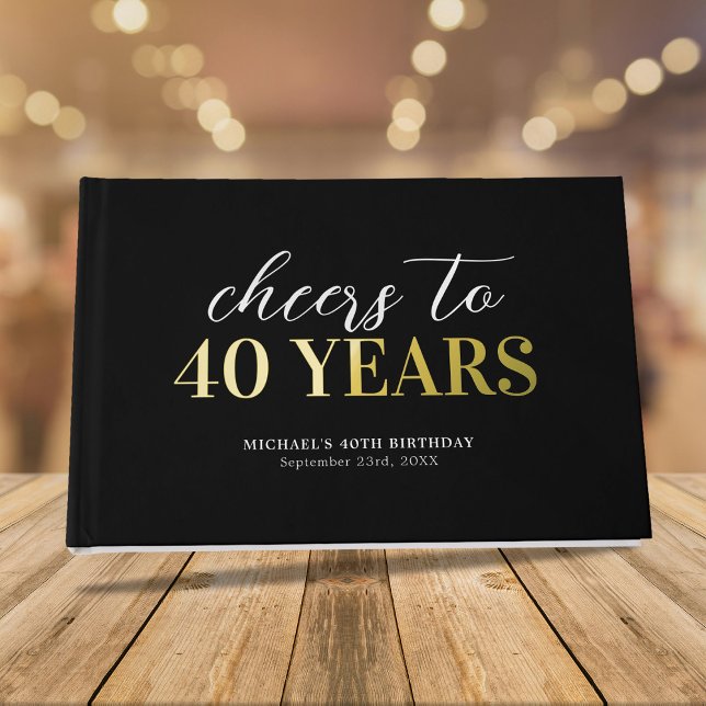 Cheers to Any Age Birthday Party Foil Guest Book (Creator Uploaded)