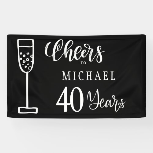 Cheers to any age men years typography birthday banner